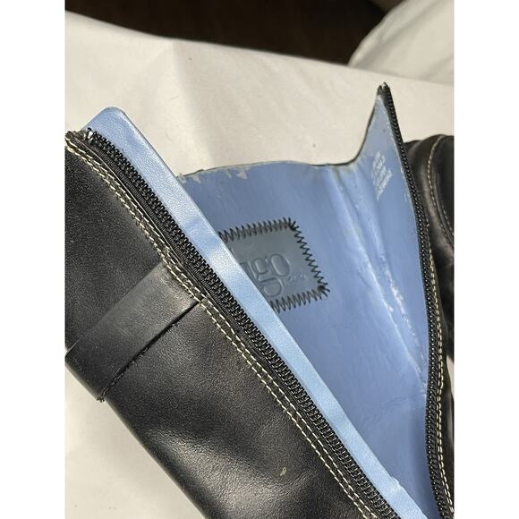 Indigo By Clark’s Leather Boots Women’s Size 6.5 Black Buckle Side Zip Heel Soft - Picture 15 of 16